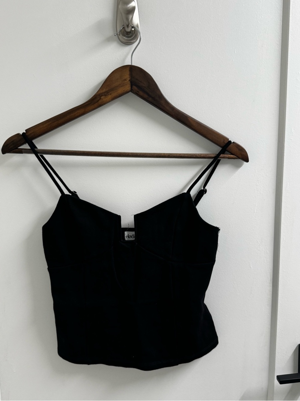 Elodie Black Double-Strap Corset Tank